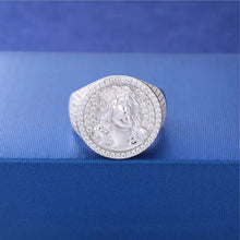 Cargar imagen en el visor de la galería, Anillo Rostro Cristo Plata Ley 925-Moissanitas