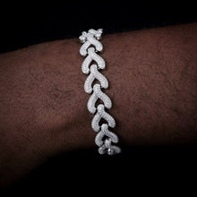 Cargar imagen en el visor de la galería, Pulsera Cubana Plata Ley 925-Moissanitas
