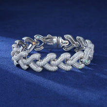 Cargar imagen en el visor de la galería, Pulsera Cubana Plata Ley 925-Moissanitas