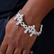 Cargar imagen en el visor de la galería, Pulsera Cubana Cruces Plata Ley 925-Moissanitas