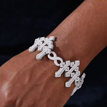 Cargar imagen en el visor de la galería, Pulsera Cubana Cruces Plata Ley 925-Moissanitas