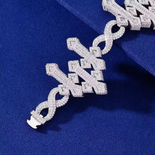 Cargar imagen en el visor de la galería, Pulsera Cubana Cruces Plata Ley 925-Moissanitas