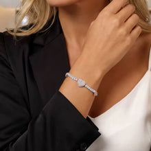 Cargar imagen en el visor de la galería, Pulsera Tennis Corazones Plata Ley 925-Moissanitas
