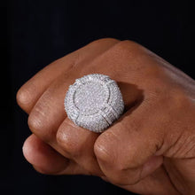 Cargar imagen en el visor de la galería, Anillo Cubano Plata Ley 925-Moissanitas