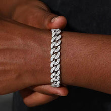 Cargar imagen en el visor de la galería, Pulsera Cubana 11mm Plata Ley 925-Moissanitas