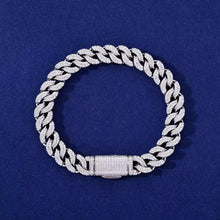 Cargar imagen en el visor de la galería, Pulsera Cubana 11mm Plata Ley 925-Moissanitas