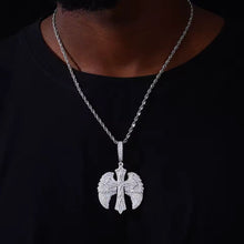 Cargar imagen en el visor de la galería, Dije Cruz Alas Plata Ley 925-Moissanitas