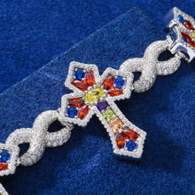 Cargar imagen en el visor de la galería, Pulsera Cruz Moissanitas-Plata Ley 925