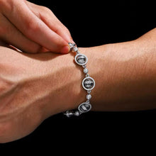 Cargar imagen en el visor de la galería, Pulsera Cubana Esferas Plata Ley 925-Moissanitas