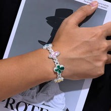 Cargar imagen en el visor de la galería, Pulsera Cubana Cruz-Ojo Plata Ley 925-Moissanitas