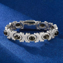 Cargar imagen en el visor de la galería, Pulsera Cubana Moissanitas-Plata Ley 925