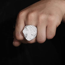 Cargar imagen en el visor de la galería, Anillo Cruz Moissanitas-Plata Ley 925