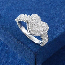 Cargar imagen en el visor de la galería, Anillo Corazón Moissanitas-Plata Ley 925