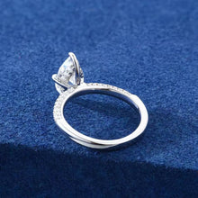 Cargar imagen en el visor de la galería, Anillo Compromiso Solitario Plata Ley 925-Moissanitas