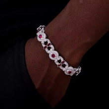 Cargar imagen en el visor de la galería, Pulsera Cubana Ojo de Horus Plata Ley 925-Moissanitas