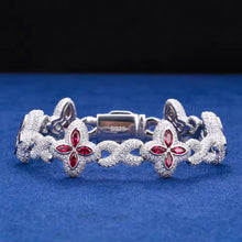 Cargar imagen en el visor de la galería, Pulsera Cubana Infinitos Plata Ley 925-Moissanitas