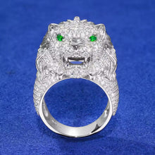 Cargar imagen en el visor de la galería, Anillo León Plata Ley 925-Moissanitas