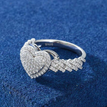 Cargar imagen en el visor de la galería, Anillo Corazón Moissanitas-Plata Ley 925