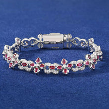 Cargar imagen en el visor de la galería, Pulsera cubana 4 puntas Moissanitas-Plata Ley 925