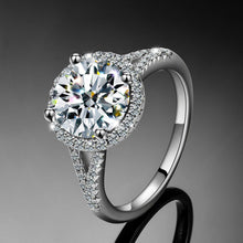 Cargar imagen en el visor de la galería, Anillo Solitario Moissanitas-Plata Ley 925 DAMA