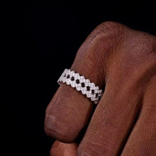Cargar imagen en el visor de la galería, Anillo Tennis Doble Plata Ley 925-Moissanitas