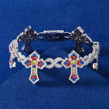 Cargar imagen en el visor de la galería, Pulsera Cruz Moissanitas-Plata Ley 925
