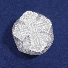 Cargar imagen en el visor de la galería, Anillo Cruz Moissanitas-Plata Ley 925