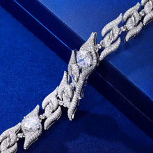 Cargar imagen en el visor de la galería, Pulsera Cubana Ojos Plata Ley 925-Moissanitas