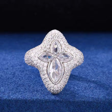 Cargar imagen en el visor de la galería, Anillo Cruz Plata Ley 925-Moissanitas