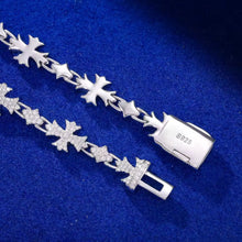 Cargar imagen en el visor de la galería, Pulsera Cubana Cruces Plata Ley 925-Moissanitas