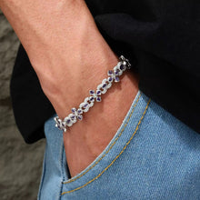 Cargar imagen en el visor de la galería, Pulsera cubana 4 puntas Moissanitas-Plata Ley 925