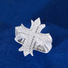 Cargar imagen en el visor de la galería, Anillo Cruz Plata Ley 925-Moissanitas