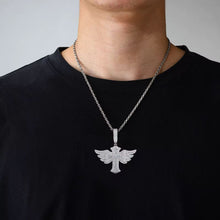 Cargar imagen en el visor de la galería, Dije Cruz Alas Moissanitas-Plata Ley 925