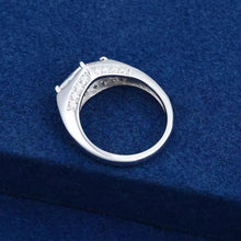 Cargar imagen en el visor de la galería, Anillo Corte Rombo Solitario Plata Ley 925-Moissanitas