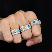Cargar imagen en el visor de la galería, Anillo Flores Plata Ley 925-Moissanitas