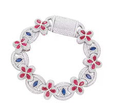 Cargar imagen en el visor de la galería, Pulsera Cubana Plata Ley 925-Moissanitas