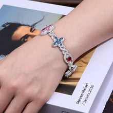 Cargar imagen en el visor de la galería, Pulsera Cubana Cruz-Ojo Plata Ley 925-Moissanitas