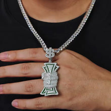 Cargar imagen en el visor de la galería, Dije Mano Dinero Plata Ley 925-Moissanitas