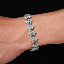 Cargar imagen en el visor de la galería, Pulsera Signo Dinero Moissanitas-Plata Ley 925