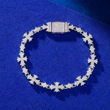 Cargar imagen en el visor de la galería, Pulsera Cubana Cruces Plata Ley 925-Moissanitas