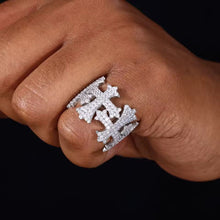 Cargar imagen en el visor de la galería, Anillo Cruces Plata Ley 925-Moissanitas