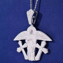 Cargar imagen en el visor de la galería, Dije Cristo Alas Cruces Plata Ley 925-Moissanitas