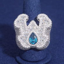 Cargar imagen en el visor de la galería, Anillos &quot;W&quot; Moissanitas-Plata Ley 925

