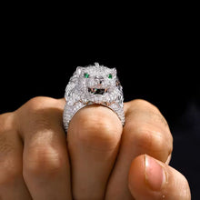 Cargar imagen en el visor de la galería, Anillo León Plata Ley 925-Moissanitas

