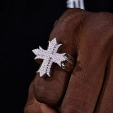 Cargar imagen en el visor de la galería, Anillo Cruz Plata Ley 925-Moissanitas
