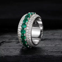 Cargar imagen en el visor de la galería, Anillo Anuel Moissanitas-Plata Ley 925
