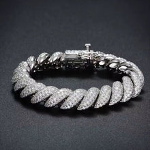 Cargar imagen en el visor de la galería, Pulsera Cubana Tejido Lazo Plata Ley 925-Moissanitas
