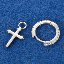 Cargar imagen en el visor de la galería, Candongas Cruz Moissanitas-Plata Ley 925

