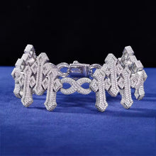 Cargar imagen en el visor de la galería, Pulsera Cubana Cruces Plata Ley 925-Moissanitas

