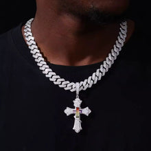 Cargar imagen en el visor de la galería, Dije Cruz Plata Ley 925-Moissanitas
